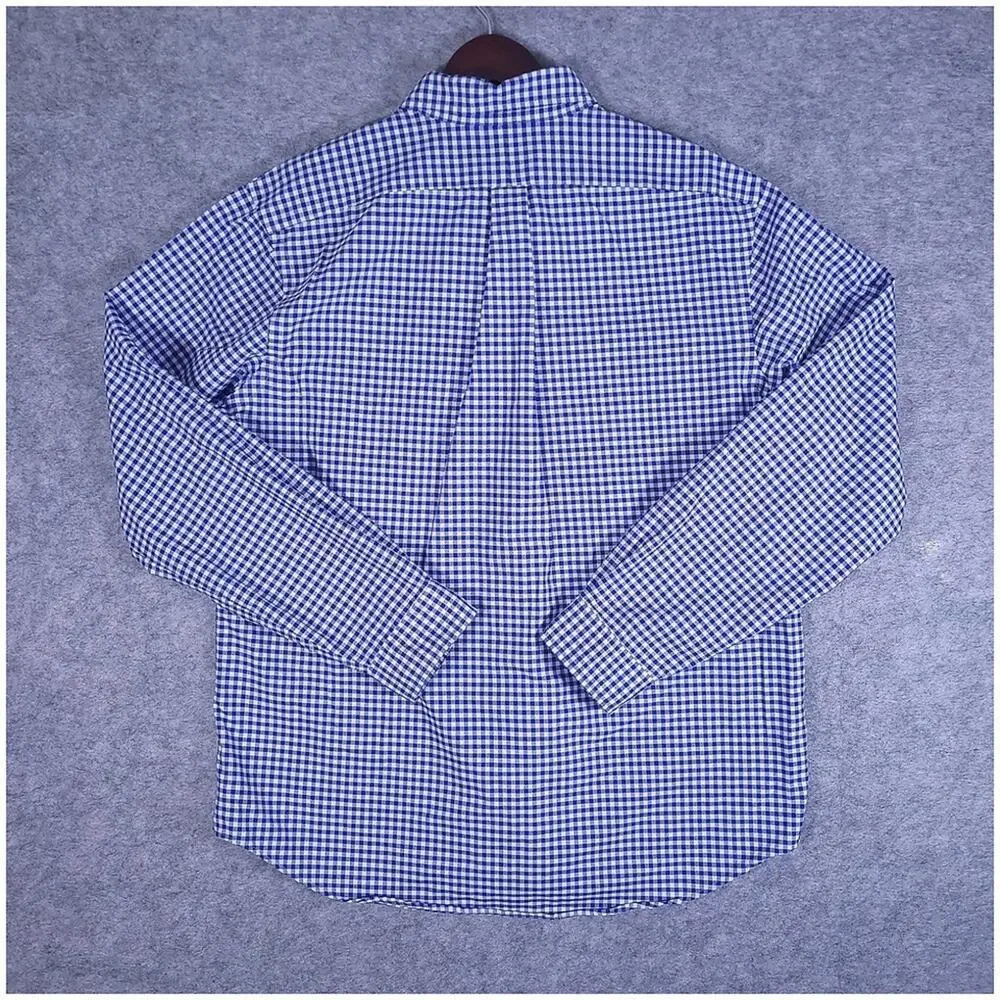 Polo Ralph Lauren Gingham Oxford Shirt Size XL Blue Preppy Pony Long Sleeve